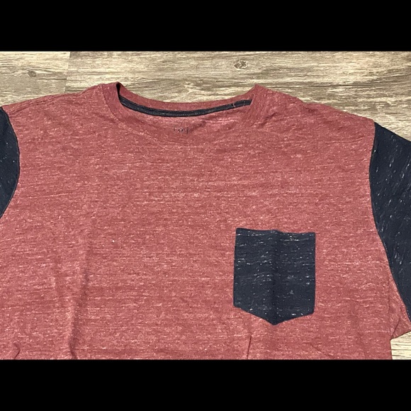 Mens Short Sleeve Pocket Tee (Red/Blue) - Picture 3 of 3